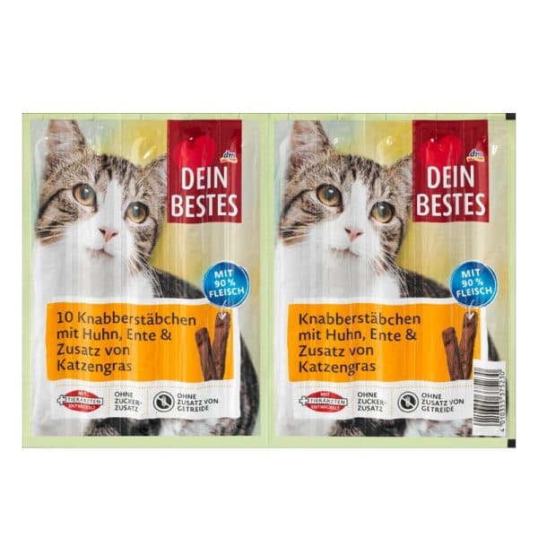 اسنک تشویقی مدادی گربه طعم مرغ داین بست (Dein Bestes Geflugel) بسته 10 عددی