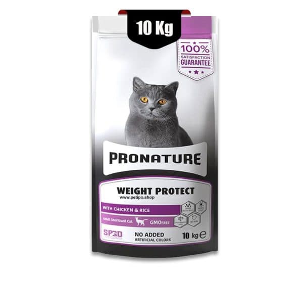 غذای خشک گربه بالغ عقیم شده طعم مرغ پرونیچر (Pronature Weight Protect Sterlised) وزن 10 کیلوگرم