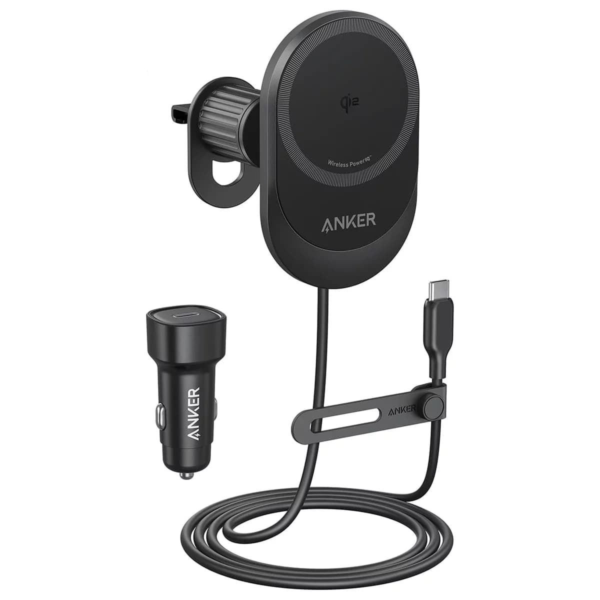 پایه نگهدارنده گوشی موبایل انکر مدل B2932 به همراه کابل دو سر تایپ سی و شارژر فندکی