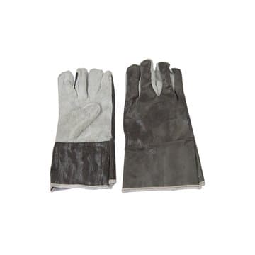 دستکش کف چرم دوبل طوسی قهوه ای درجه سه