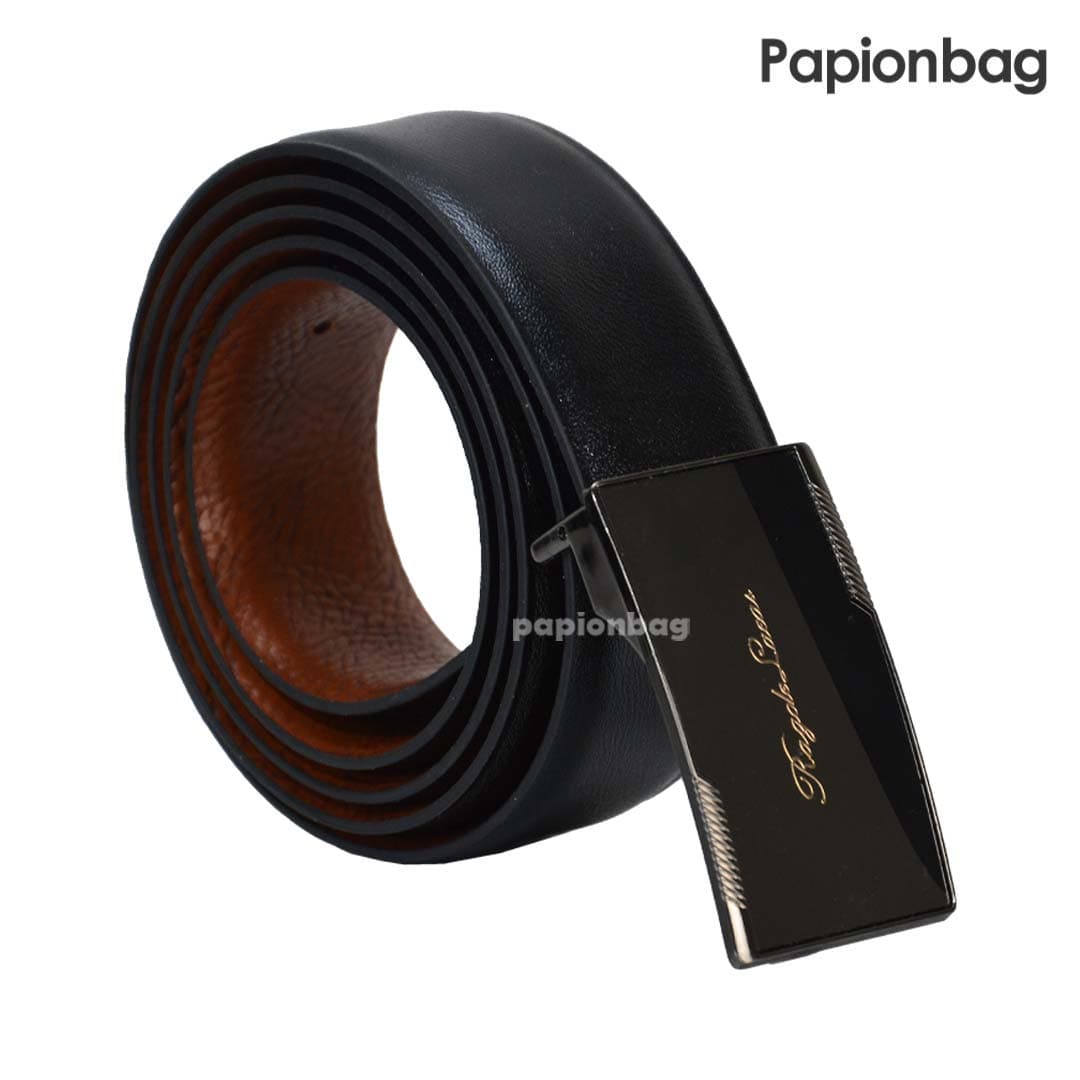 کمربند دو رو مردانه سگک پلاکی چرخشی کد861