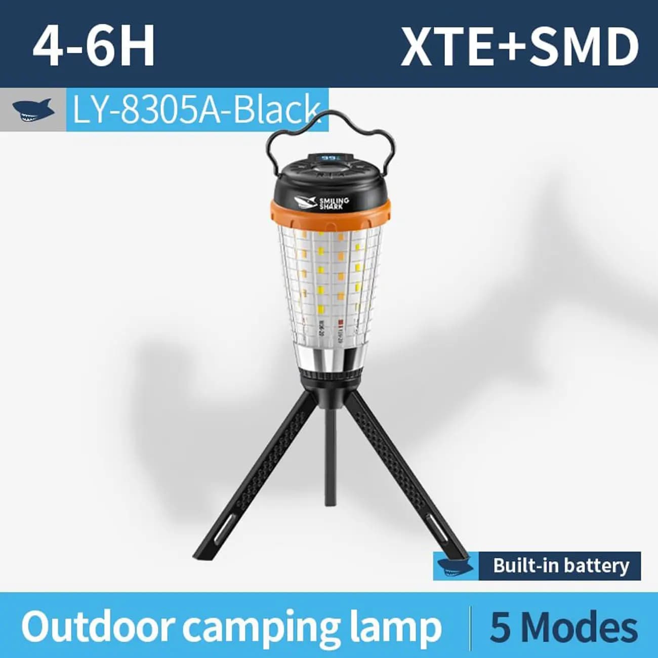لامپ شارژی و چراغ کمپینگ مغناطیسی 5 حالته اسمایلینگشارک LY8305