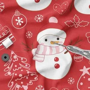 پارچه ملحفه مدل مخمل طرح کریسمس 5011520