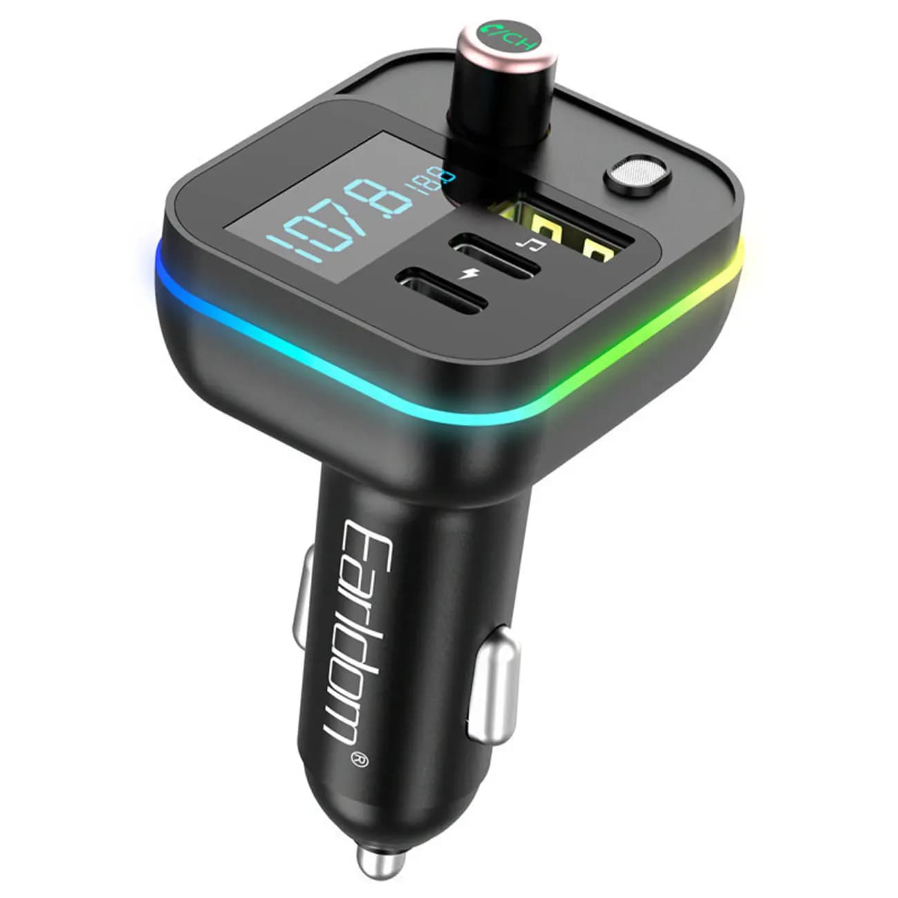 شارژر فندکی فست شارژ ماشین 18 وات و افامپلیر بلوتوثی ارلدام ET-M88