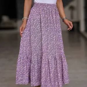 دامن زنانه نخی گلی