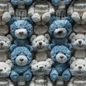 پارچه مخمل طرح سه بعدی تدی پسرونه کد 5013461