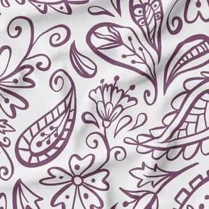 پارچه لباس ساحلی پارچه الف مدل کرپ بوگاتی طرح سنتی بته جقه کد 4011247