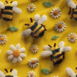 پارچه مخمل کوسن مبل پارچه باما طرح سه بعدی زنبور کیوت کد 5014082