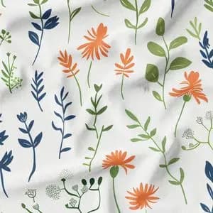 پارچه لباسی شومیز پارچه الف مدل کرپ بوگاتی طرح شاخ و برگ کاپا کد 4011364