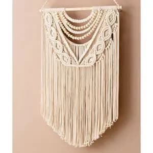 دیوارکوب با مهره چوبی مکرومه طرح آرتمیس