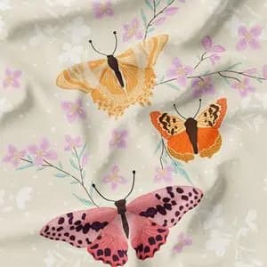 پارچه لباسی شومیز پارچه الف مدل کرپ بوگاتی طرح پروانه هنری کد 4011128