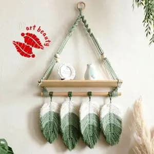 شلف چوبی مکرومه با برگ رنگبندی دلخواه مدل خاص