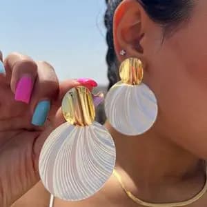 گوشواره صدفی دایره هانا