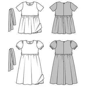 الگو خیاطی لباس مجلسی دخترانه بوردا کیدز کد 9363 سایز 2 تا 7 سال متد مولر