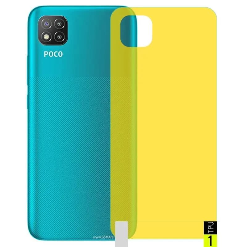 برچسب نانو پشت گوشی Xiaomi POCO C3 مدل فول کاور شفاف آنتی شوک