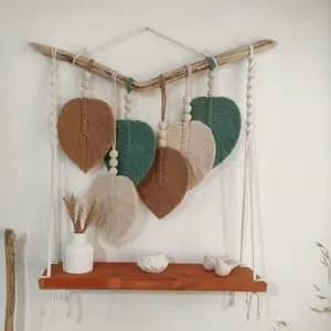 شلف چوبی مکرومه بافی طرح یارا