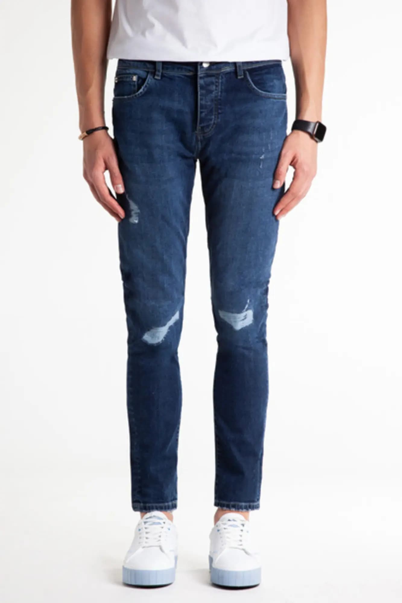 شلوار جین مردانه اسلیم زاپ دار