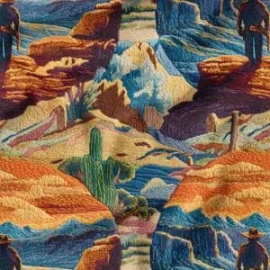 پارچه مخمل روبالشی پارچه باما طرح سه بعدی طبیعت کد 5013961