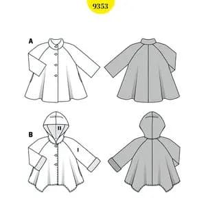 الگو خیاطی پالتو کودک بوردا کیدز کد 9353 سایز 2 تا 7 سال متدمولر