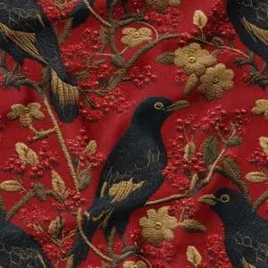 پارچه مخمل روبالشی پارچه باما طرح سه بعدی پرنده کد 5013975