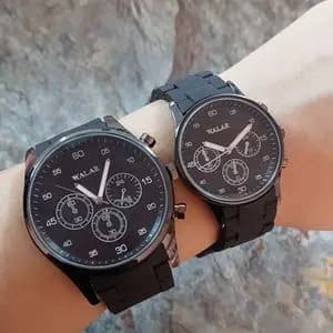 ست ساعت مچی بند پیو مشکی | مارک والار (ارسال با برند امپریو آرمانی)