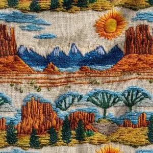 پارچه مخمل روبالشی پارچه باما طرح سه بعدی طبیعت کد 5013989