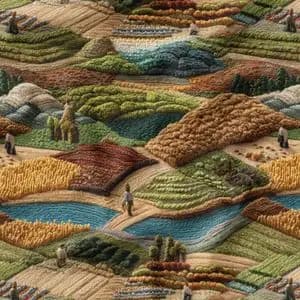 پارچه مخمل روبالشی پارچه باما طرح سه بعدی طبیعت کد 5014096