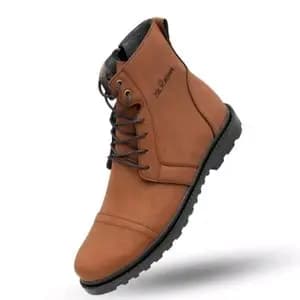 نیم بوت مردانه بندی زیپی مدل پیکاسو رنگ عسلی