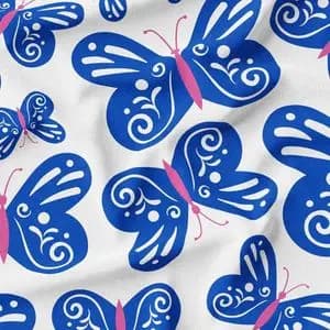 پارچه لباسی شومیز پارچه الف مدل کرپ بوگاتی طرح پروانه کد 4011129