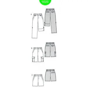 الگو خیاطی شلوار و شلوارک پسرانه بوردا کیدز کد 9525 سایز 7 تا 13 سال متد مولر