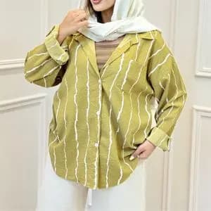 شومیز راه راه زیتونی ستلند