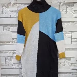 بافت یقه اسکی بلند وارداتی گرم بالا