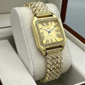 ساعت زنانه نگیندار مجلسی بند استیل نورا