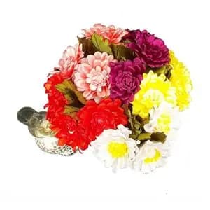 گل روبانی دست ساز مدل ژربرا 15 عددی