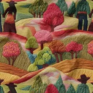 پارچه مخمل روبالشی پارچه باما طرح سه بعدی طبیعت کد 5013960