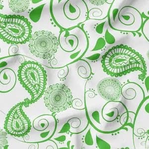 پارچه لباس ساحلی پارچه الف مدل کرپ بوگاتی طرح سنتی بته جقه کد 4011248