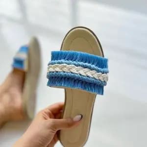 دمپایی مجلسی مکرومه بافی مدل دریا