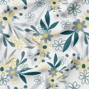 پارچه شومیز پارچه الف مدل کرپ بوگاتی طرح شاخ و برگ کد 4011419