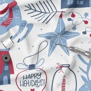 پارچه ملحفه مدل مخمل طرح کریسمس 5011629