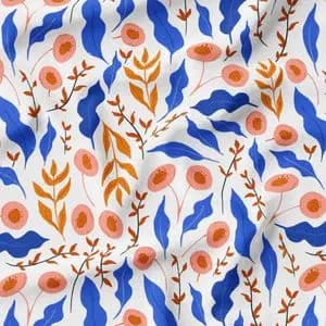 مخمل روتختی طرح گل و برگ کد 5012331