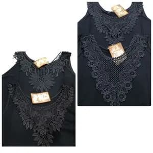 تاپ مجلسی یقه گیپور مشکی