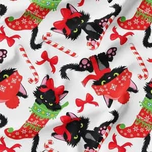 پارچه لباسی طرح دار پارچه الف مدل کرپ بوگاتی طرح بلک کت کد 4011522