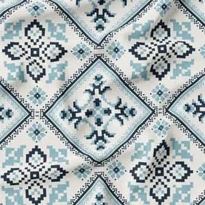 پارچه روبالشی مخمل طرح ایرانی سنتی باشارکد 5012751