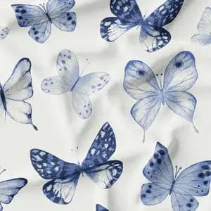 پارچه لباسی شومیز پارچه الف مدل کرپ بوگاتی طرح پروانه کد 4011123