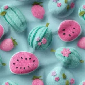 پارچه مخمل کوسن مبل پارچه باما طرح سه بعدی هندوانه کد 5014048