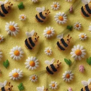 پارچه مخمل کوسن مبل پارچه باما طرح سه بعدی زنبورها کد 5014076
