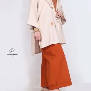 کت زنانه لینن نقاشی و جواهردوزی