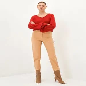 شلوار راسته زنانه بغل ساتن پارچه ای زنانه ژوور Jour