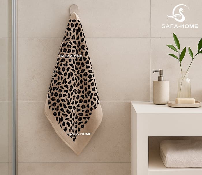 حوله دست و صورت طرح پلنگی صفاهوم