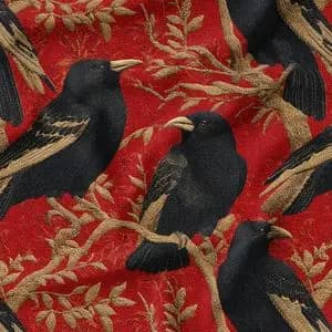 پارچه مخمل روبالشی پارچه باما طرح سه بعدی پرنده کد 5013932